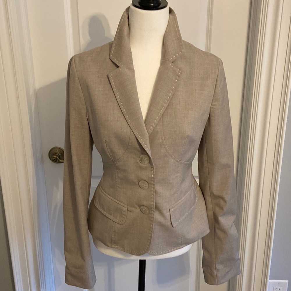 Vintage Versatile Casual Tan Blazer. Size 8.